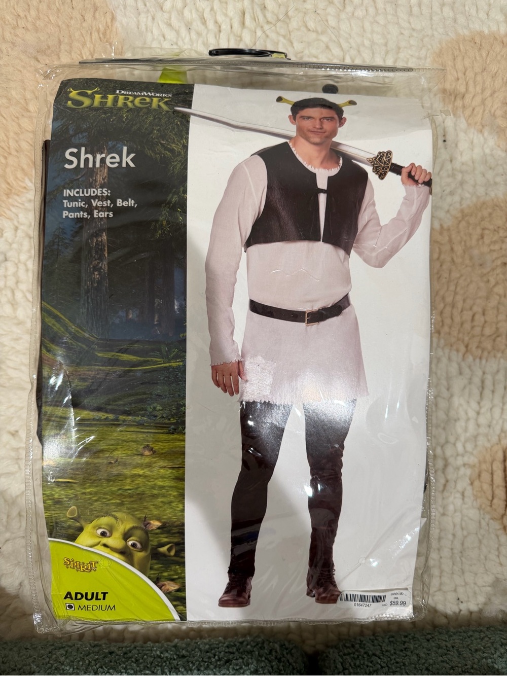 Spirit Shrek Men's Black and White Tunic Costume